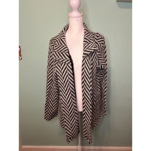 Soft Surroundings Medium Kawartha Open Front Chevron Jacket Sweater